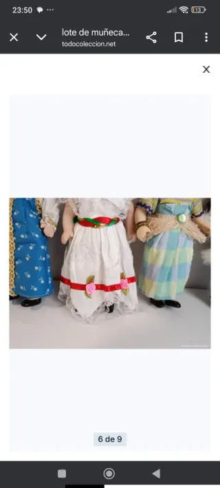 Lote 5 Muñecas del mundo de ceramica