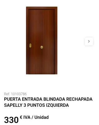 Puerta blindada Sapelly 3 puntos Izquierda