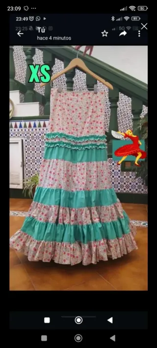 Traje de flamenca para niña de 12 años