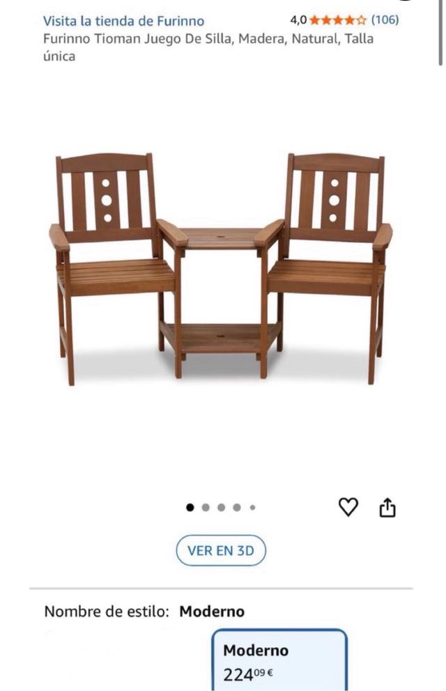 Conjunto Muebles Jardín Madera