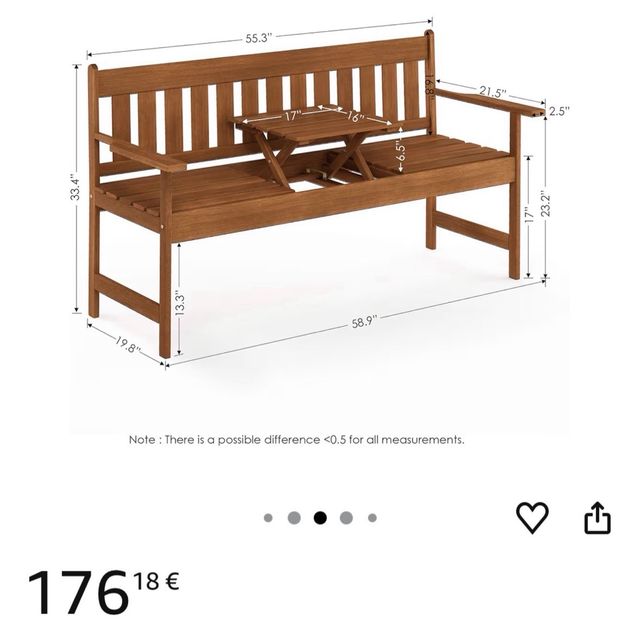 Conjunto Muebles Jardín Madera