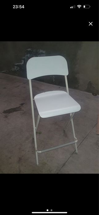 Taburete plegable blanco
