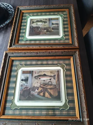 Cuadro antiguo pesca Trout Valley Farm