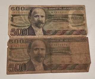 Billetes 500 Pesos Mexicanos (2 piezas)