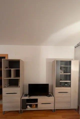 Armario modular madera y cristal