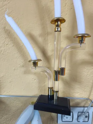 Candelabros y Reloj de Cristal