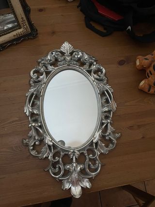 Espejo Ovalado Decorativo Plata