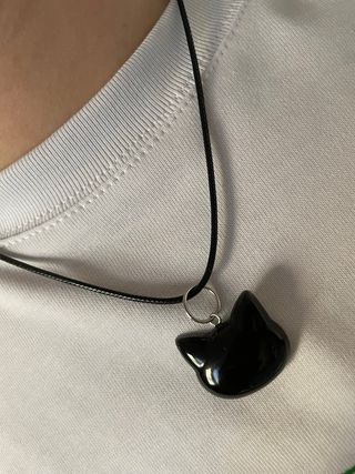 Collana resina gatto nera
