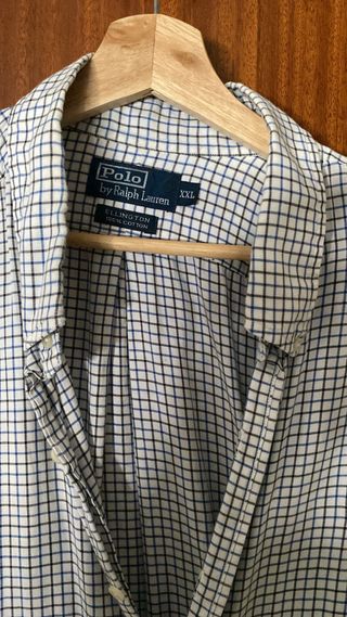 Camisa Polo Ralph Lauren Cuadros Azul Talla XXL