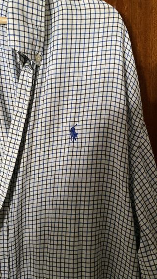 Camisa Polo Ralph Lauren Cuadros Azul Talla XXL