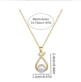 Conjunto Colgante y Pendientes Perla