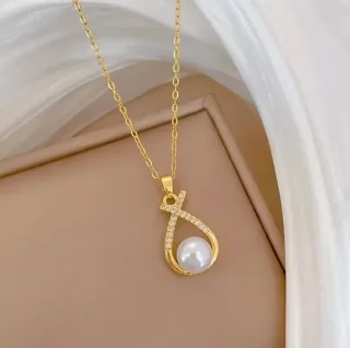 Conjunto Colgante y Pendientes Perla