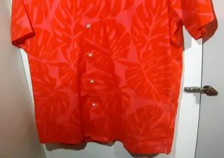 Camisa Verano Hawaiana Hojas Roja Primark