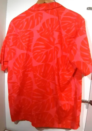 Camisa Verano Hawaiana Hojas Roja Primark