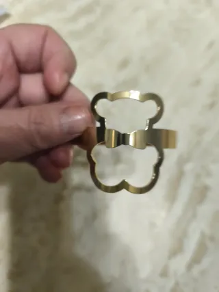 Pulsera y Anillo Oso Dorado