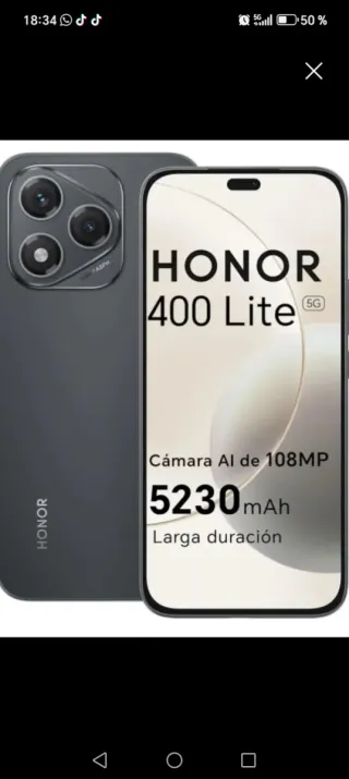 Honor 400 Lite Negro
