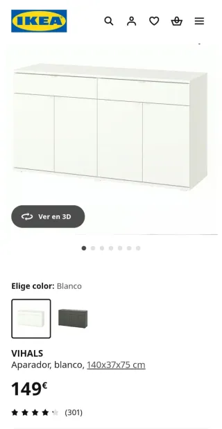 Aparador Ikea vihals blanco