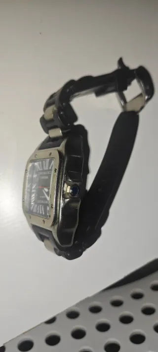 Reloj Cartier Santos 100 Negro/Plata