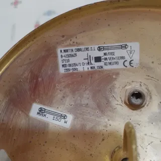 Lámpara de techo cristal y metal dorado