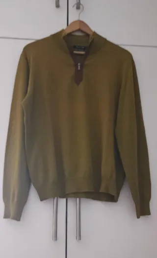 Jersey Massimo Dutti cuello mock cremallera T/L