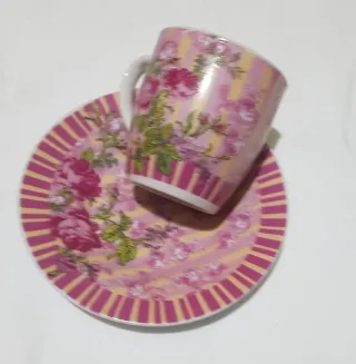 Set 6 Tazas Shabby Chic con Soporte