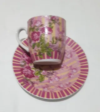 Set 6 Tazas Shabby Chic con Soporte