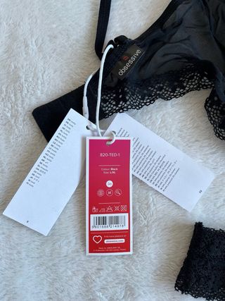 Conjunto lencería encaje negro