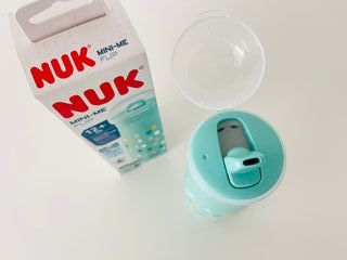 Garrafa NUK com palhinha (Bolinhas Menta) - NOVA