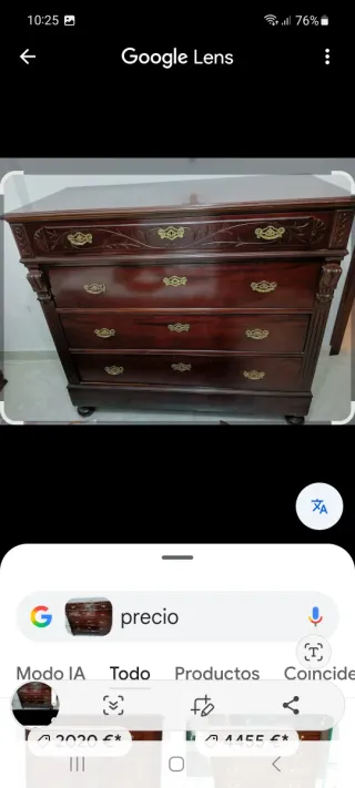 Cómoda Antigua Madera y Dorado.