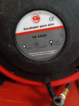 Enrollador Manguera Aire Rojo