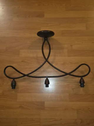 Lámpara techo rústica 3 brazos marrón