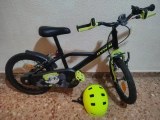 Bicicleta Infantil 16’' B'TWIN Negra y Amarilla