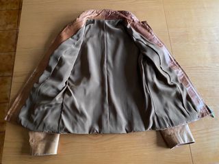 Giacca in pelle marrone chiaro taglia 42/M