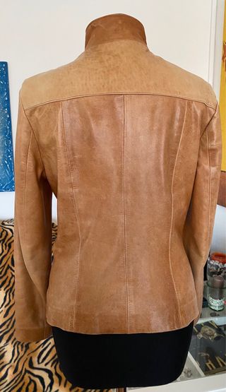 Giacca in pelle marrone chiaro taglia 42/M