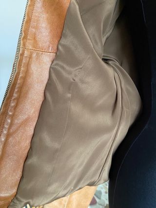 Giacca in pelle marrone chiaro taglia 42/M