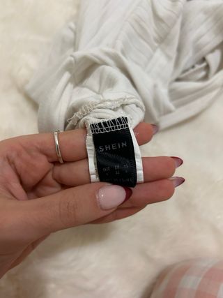 Top manga larga cruzado blanco