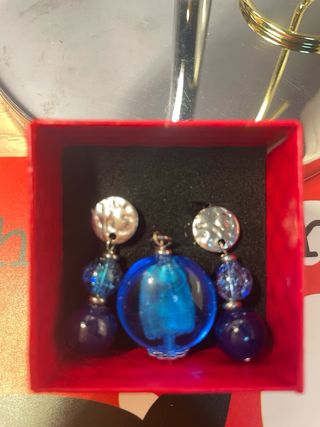 Conjunto Cristal Murano y Lapislázuli