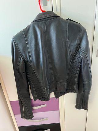 Chaqueta Negra Cuero Auténtico