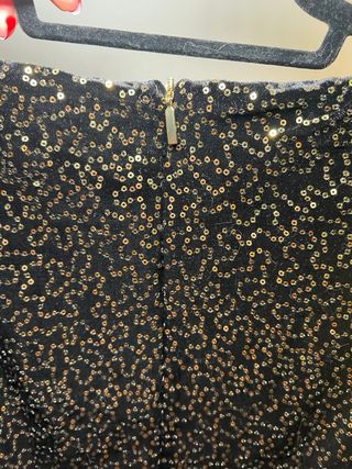 Vestido Mango fiesta lentejuelas negro talla M