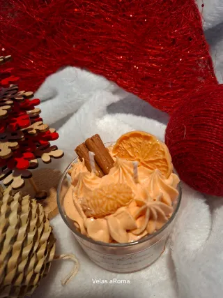 Vela Vaso Postre Aroma Canela y Naranja