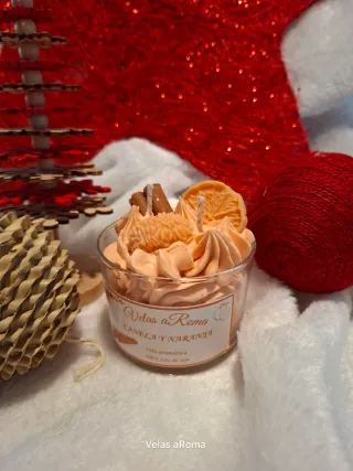 Vela Vaso Postre Aroma Canela y Naranja