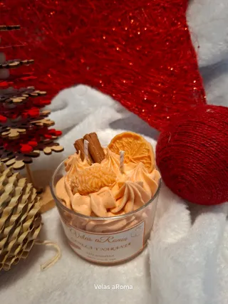 Vela Vaso Postre Aroma Canela y Naranja