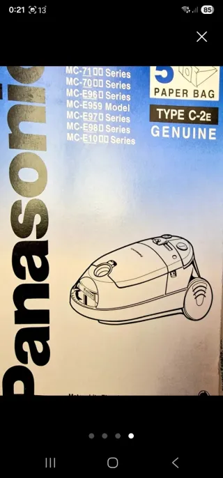 Bolsas de aspiradora Panasonic Tipo C-2E