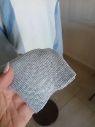 Pullover Uomo Vintage Blu e Bianco