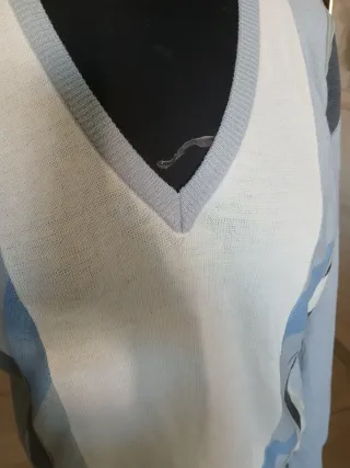 Pullover Uomo Vintage Blu e Bianco