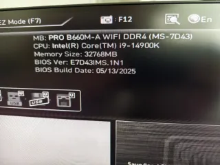 i9 14900k + 32gb ddr4 + B660M-A