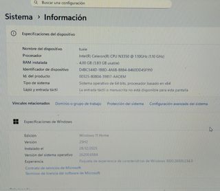 Portátil Acer ES1-533-C51M 4G RAM +Disco SSD +DVD