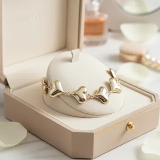 Pulsera Corazón Chapado Oro 18klt