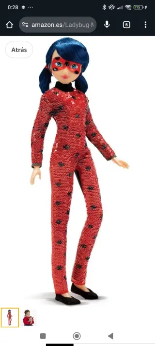Muñeca Ladybug Fashion flip lentejuelas