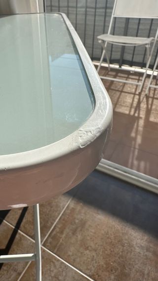 Mesa y 2 Sillas Jardín Cristal y Metal